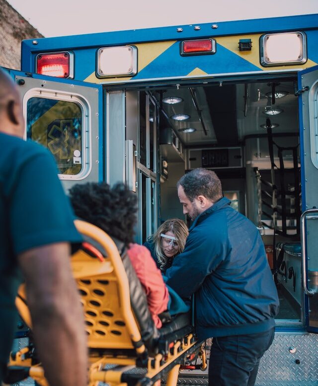 Patient in ambulance